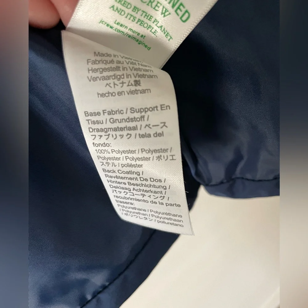 J Crew Crewcuts Long Puffer Coat Jacket Girls Size 5 / XS Navy Blue Hooded Parka - Picture 8 of 11